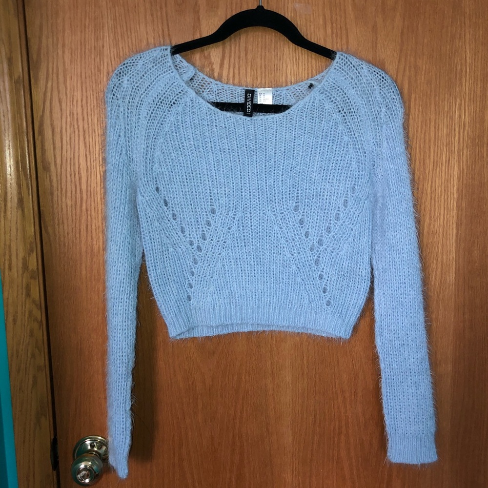 Cropped, fuzzy sweater!